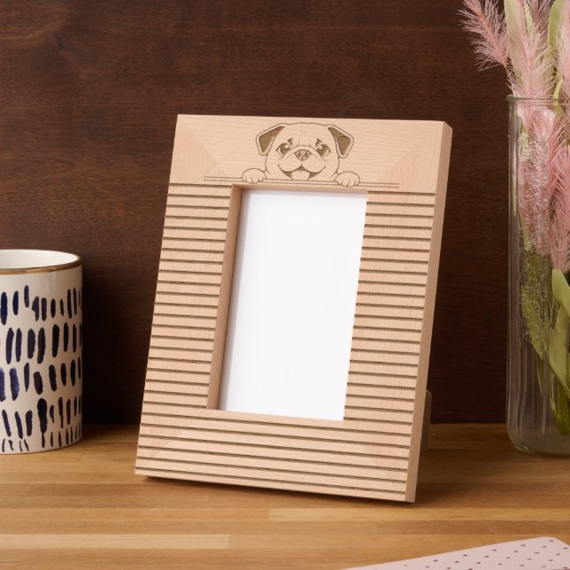 Cute Pets Minimalistic Design - Dog 1 Etched Frames (Left)