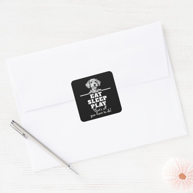 Cute Pets Minimalistic Design - Dog 1 Square Sticker (Envelope)