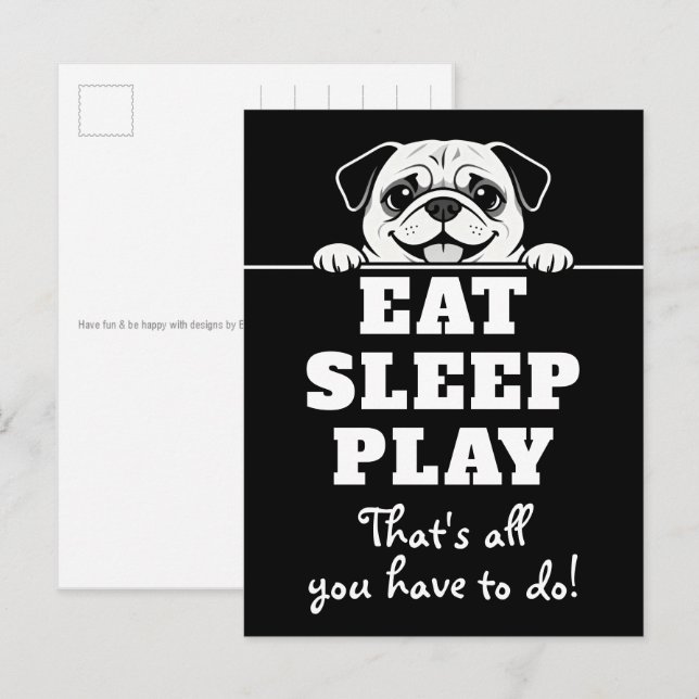 Cute Pets Minimalistic Design - Dog 2 Postcard (Front/Back)