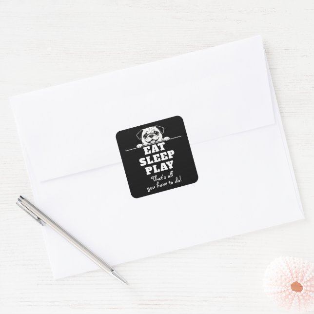 Cute Pets Minimalistic Design - Dog 2 Square Sticker (Envelope)