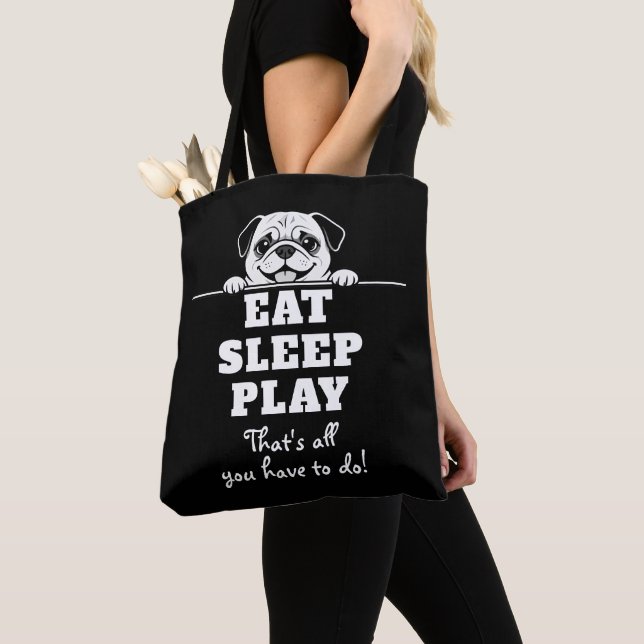 Cute Pets Minimalistic Design - Dog 2 Tote Bag (Close Up)