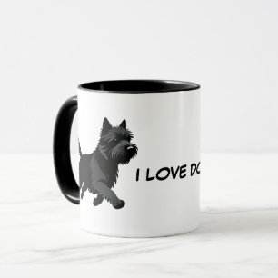Cute Pets Silhouettes Design - Dogs 1 + text Mug