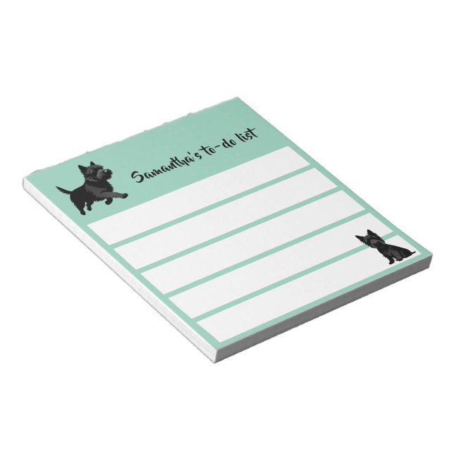 Cute Pets Silhouettes Design - Dogs 1 + text Notepad (Angled)