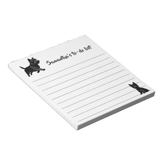Cute Pets Silhouettes Design - Dogs 1 + text Notepad (Angled)