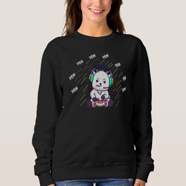 Cute Pew Gamer Sloth  Gaming  Gamers Sweatshirt (Front)