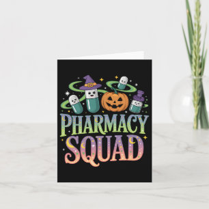 Cute Pharmacy Squad Halloween Pills Pumpkin Crew  Card