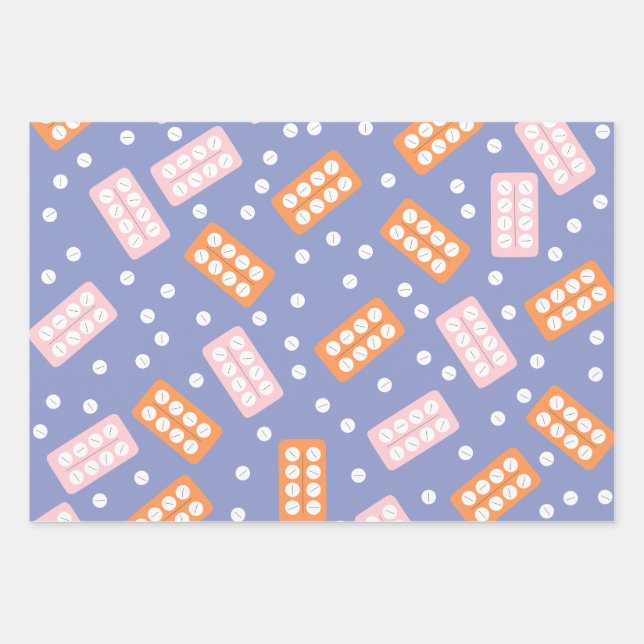 Cute Pharmacy Tech Wrapping Paper (Front)
