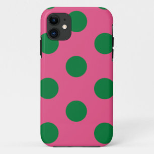 Cute Phone Case Polka Dot Pink & Green