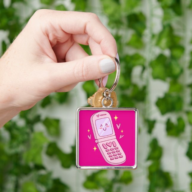 Cute phone drawing key ring (Hand)