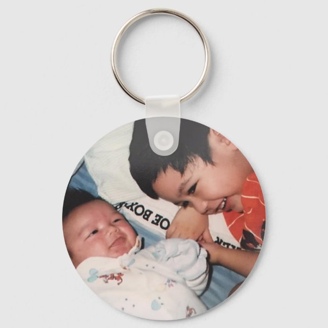 Cute Photo Baby Family  Key Ring (Front)
