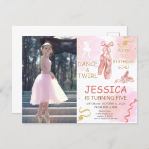 Cute photo Ballerina shoes for Girl Invitation Postcard