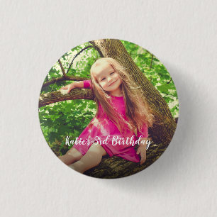 Cute Photo Birthday Personalised 3 Cm Round Badge