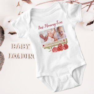 Cute Photo Collage Best Mum Ever first Mothers Day Baby Bodysuit