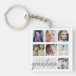 Cute photo collage grandma gift mothersday key ring