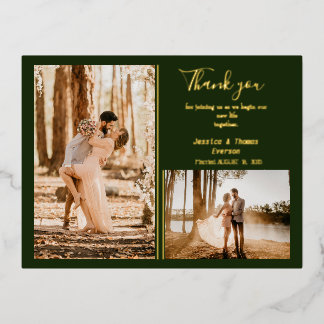 Cute Photo collage, wedding Thank you CARD