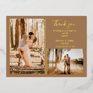 Cute Photo collage, wedding Thank you CARD