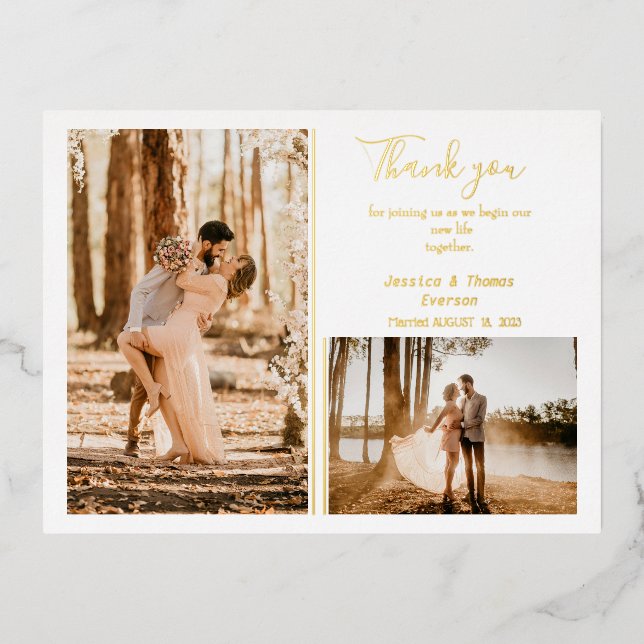 Cute Photo collage, wedding Thank you CARD (Front)