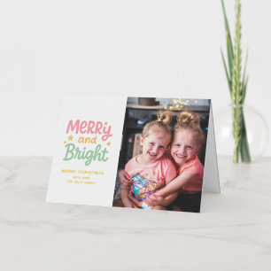 Cute Photo Colourful Modern Christmas Foil Holiday Card