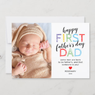 Cute Photo Happy First Father's Day Card