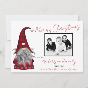 Cute Photo Merry Christmas Elf Personalised Gnome Holiday Card