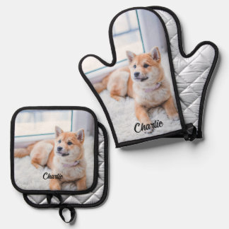Cute Photo Pet Lover Taste Kitchen Oven Mitt & Pot Holder Set