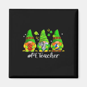Cute Physical Education Pe Teacher Gnome St Patric Magnet