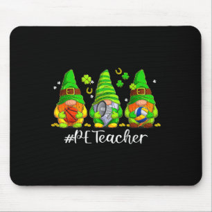 Cute Physical Education Pe Teacher Gnome St Patric Mouse Pad