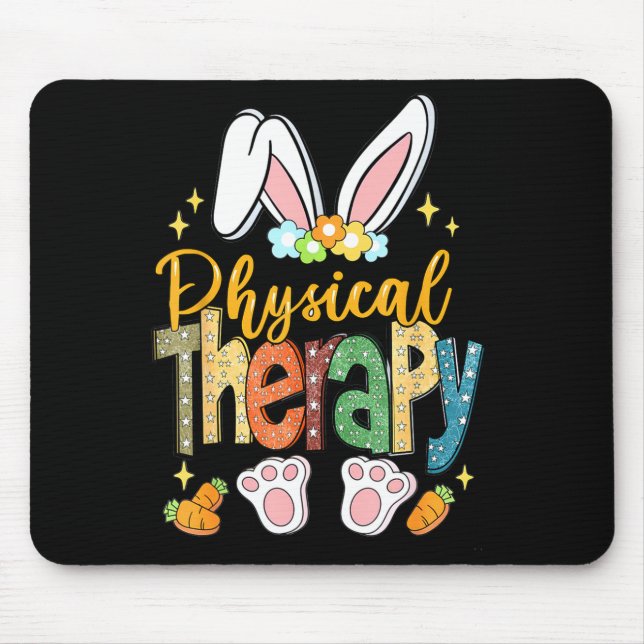 Cute physical therapy easter bunny physical mouse pad (Front)