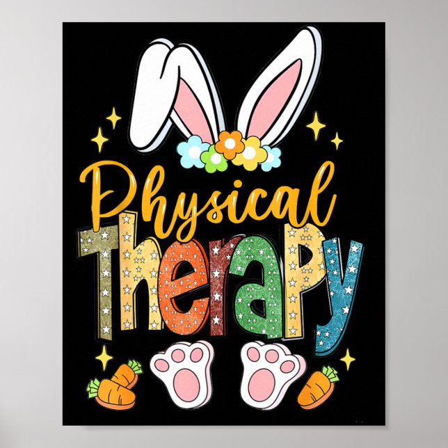 Cute physical therapy easter bunny physical poster (Front)