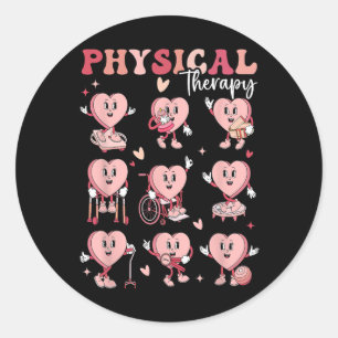 Cute Physical Therapy Valentine's Day Pt Pta Pedia Classic Round Sticker