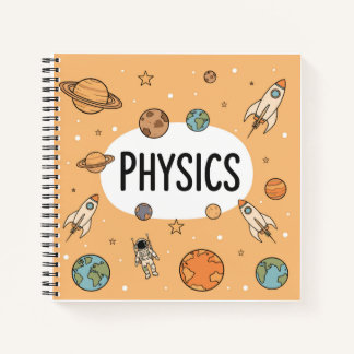 Cute Physics Science Space Rocket Planets Personal Notebook