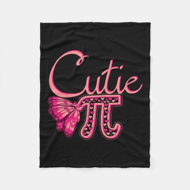 Cute Pi Butterfly Math Holiday Mathematics Funny P Fleece Blanket (Front)