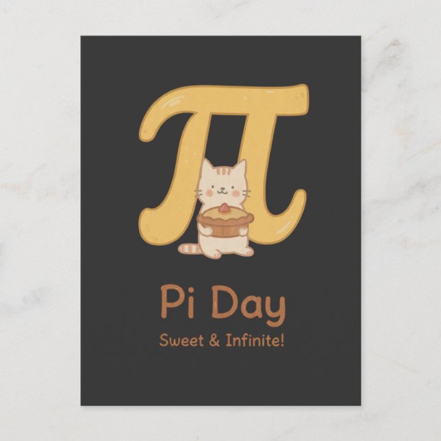 Cute Pi Day Cat Shirt Holiday Postcard (Front)