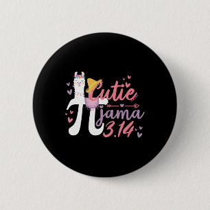 Cute Pi Day Pajama Lama 3.14 Cutie Pie Alpaca Love 6 Cm Round Badge