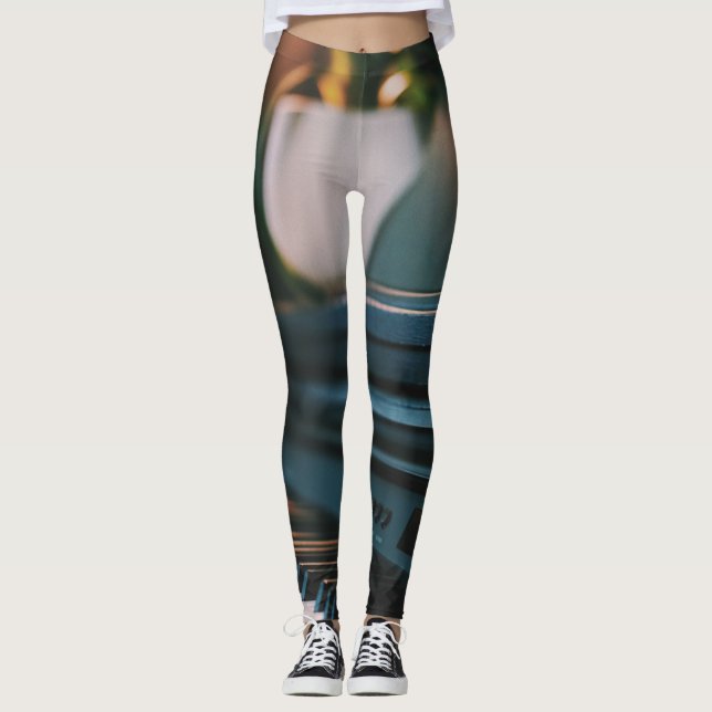 Cute Piano Artwork Leggings (Front)