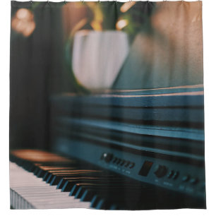 Cute Piano Artwork Shower Curtain