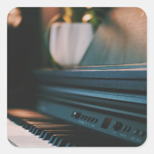 Cute Piano Artwork Square Sticker