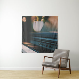 Cute Piano Artwork Tapestry