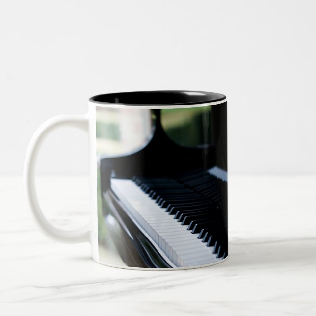 Cute Piano Artwork Two-Tone Coffee Mug (Left)