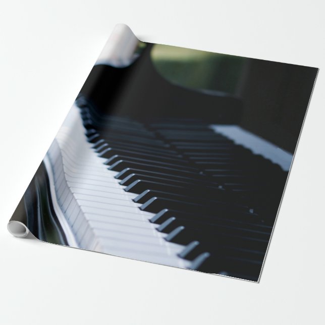 Cute Piano Artwork Wrapping Paper (Unrolled)