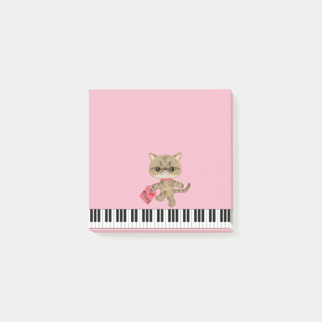 Cute Piano Cat Post-it Notes (Front)