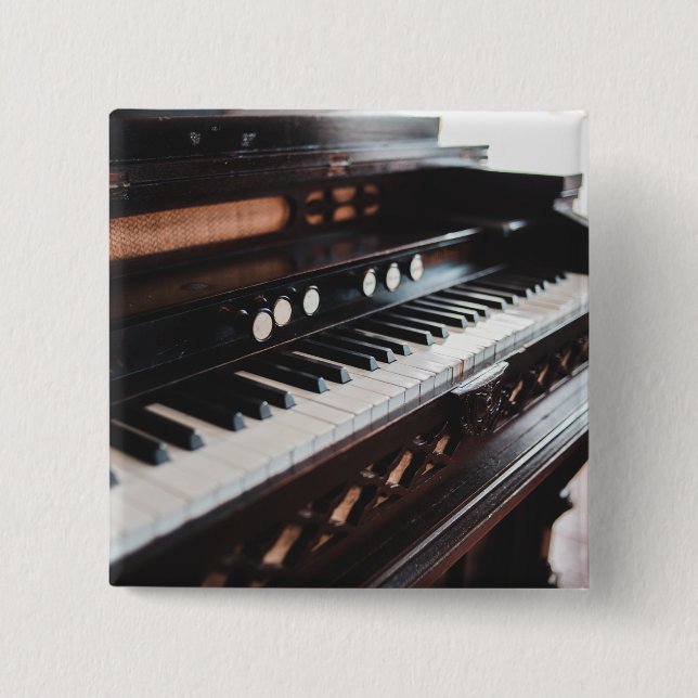 Cute Piano Design 15 Cm Square Badge (Front)
