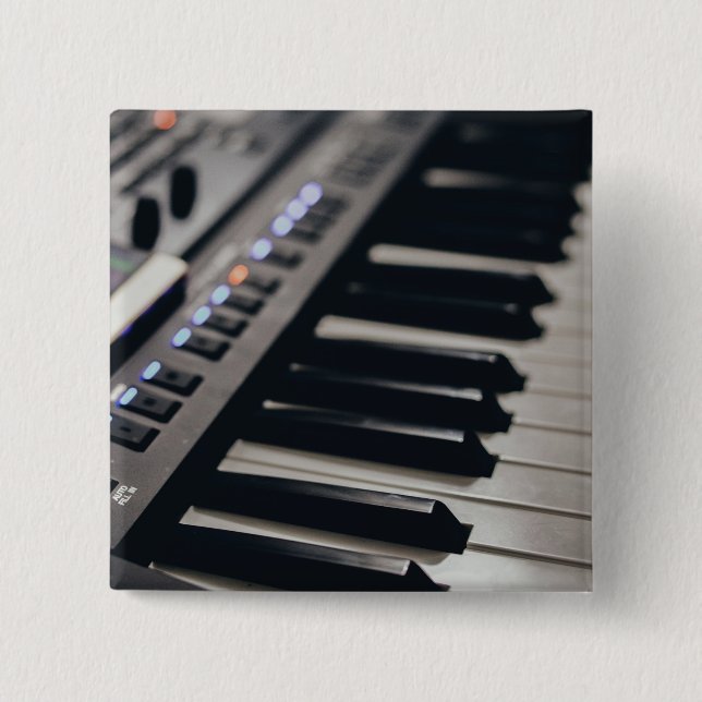 Cute Piano Design 15 Cm Square Badge (Front)