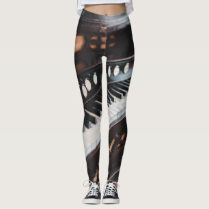 Cute Piano Design Leggings