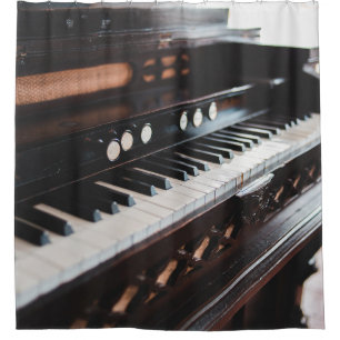 Cute Piano Design Shower Curtain