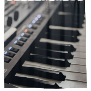 Cute Piano Design Shower Curtain