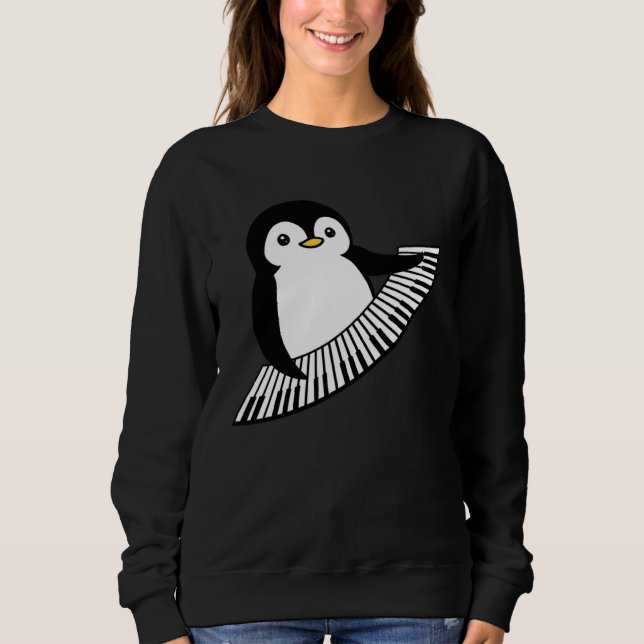 Cute Piano Penguin Sweatshirt (Front)