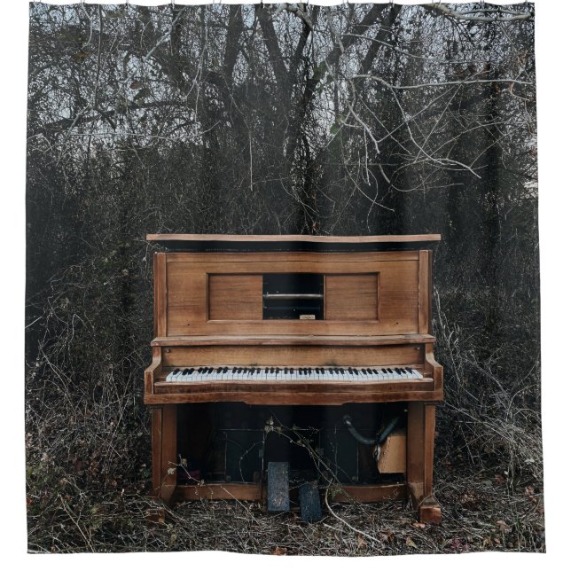 Cute Piano Shower Curtain (Front)