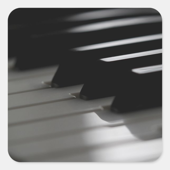 Cute Piano Square Sticker (Front)