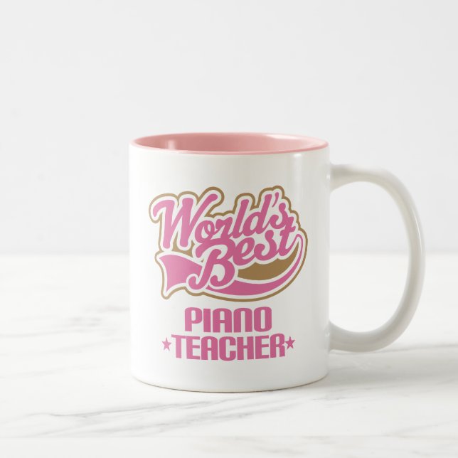 Cute Piano Teacher Gift Two-Tone Coffee Mug (Right)